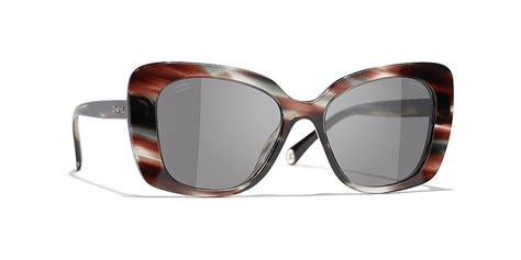 Chanel Rectangle Sunglasses CH5504 53 Gray & Brown .